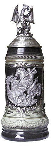 Zöller & Born Deutscher Bierkrug St. George Knight Stein 0,5 Liter Bierkrug ZO 1423/9003