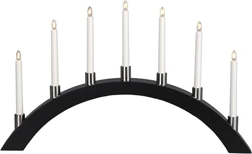 Star LED-Fensterleuchter Tall-Bow, 7-flammig Material: Holz / Metall, 40 x 67 cm Vierfarb-Karton, schwarz 260-60