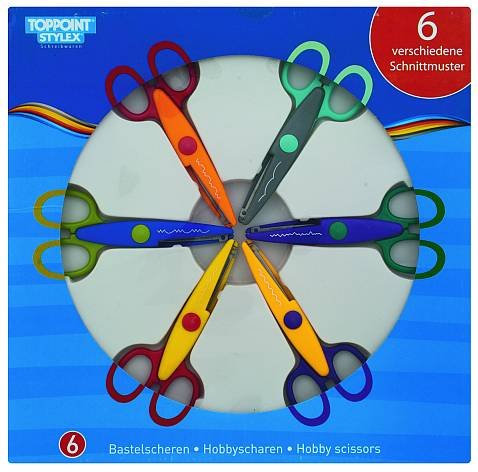 6er Set Bastelschere Kreativschere Zackenschere Motivscherenset