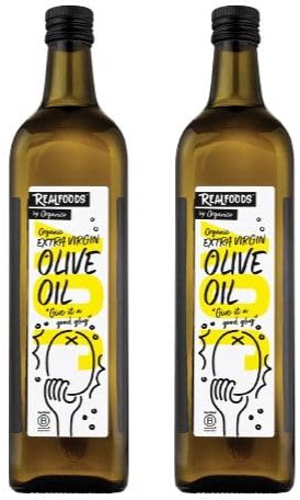 Realfoods by Organico | Organic Extra Virgin Olive Oil – Cold-Pressed, Pure & Sustainably Sourced, 500ml (Pack of 2)