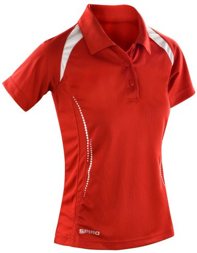 Spiro Womens/Ladies Sports Team Spirit Performance Polo Shirt (L) (Red/White)