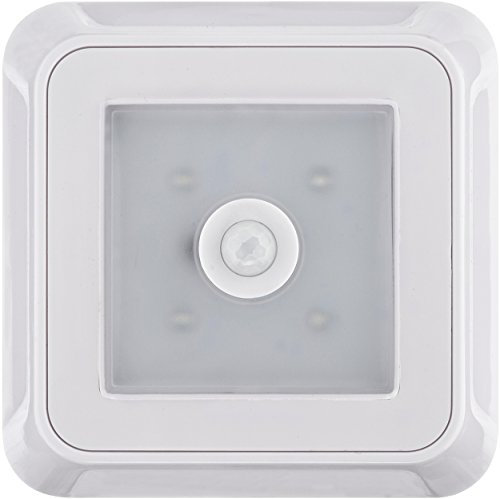 MÜLLER LICHT Cara Sensor mobile LED Batterieleuchte mit Bewegungssensor und Dämmerungssensor, Orientierungslicht, 0,5 W, 12 lm, selbstklebend mit Magnethalter, inkl. Batterien (4x AAA), Weiß