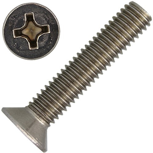10 Stück Senkkopfschrauben M5 X 100 mit Kreuzschlitz H DIN 965 Edelstahl A2