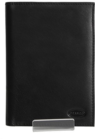 Branco Leder - edle Leder Dokumentenmappe, Reisepasshülle, Ausweishülle, Kartenetui in versch. Farben - präsentiert von ZMOKA® (Schwarz)