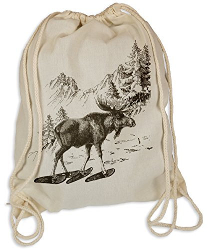 Snowboots Moose - Gymsac Turnbeutel - Stoffbeutel Hipster Sportbeutel Rucksack Tasche Elch Hirsch REH Canada Kanada