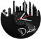 GRAVURZEILE Schallplattenuhr - Skyline Dubai - Wanduhr aus gegossenem Vinyl mit Stadt Skyline 30 cm - Upcycling Design-Uhr Wand-Deko Vintage Wand-Dekoration Retro-Uhr - Made in Germany