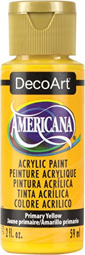 DecoArt Americana 2 oz Acrylic Multi-Purpose Paint, Primary Yellow