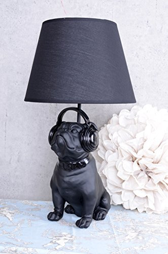 Tischlampe Mops over-ear Leuchte Hundefigur Lampe 54cm Tischleuchte Mopsfigur cw088 Palazzo Exklusiv