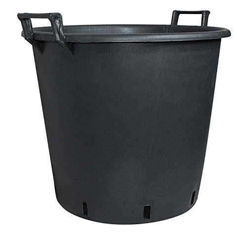 Conteneur de plantes en plastique noir avec poignées 55 cm