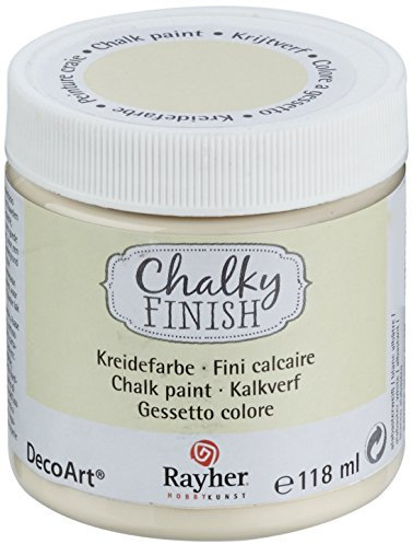Rayher Pintura a la tiza Chalky Finish, blanco alabastro, 118 ml, vintage, shabby chic, 38867105