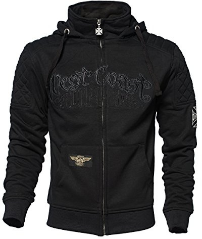 WEST COAST CHOPPERS Hoodie mit Reissverschluss Por Vida Schwarz