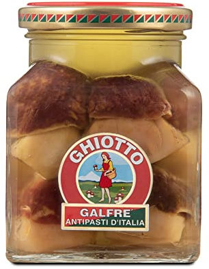 Ghiotto, Galfré Antipasti d'Italia, Ganze Steinpilze in Öl, ideal für Aperitifs, Vorspeisen oder Beilagen, 290 g-Format
