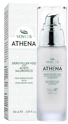 VOVEES Sérum visage anti-âge Athena à l'acide hyaluronique pur - Hydratation et douceur instantanées - Végan, naturel et testé dermatologiquement - 30 ml