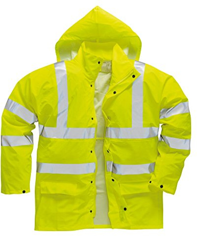 Portwest S491 Sealtex Ultra Hi-Vis Rain Jacket Long Sleeve Storm Flap Front | Yellow, 5X Large, EN ISO 20471 Class 3, EN 343 Class 3:2, Waterproof with Welded Seams, Stud Adjustable Cuffs, Secure Storage