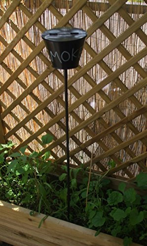 Deko-Impresion Praktischer Ascher, Gartenstab, Aschenbecher, Raucher, schwarz