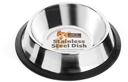 Non Tip Antiskid Cat Dish in Stainless Steel