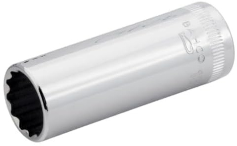 Bahco A6800DM-8 1/4-Inch Bi-Hex Deep Length Socket, Silver, 8 mm