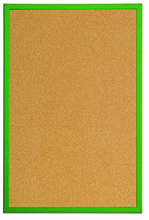 Bi-Office Kork Pinnwand, Korktafel mit Grünem MDF Rahmen, 40 x 30 cm