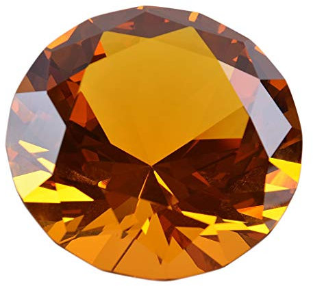 LONGWIN 60 mm W Kristall-/Diamant-Briefbeschwerer, Ornament, für Zuhause, Dekoration, bernsteinfarben