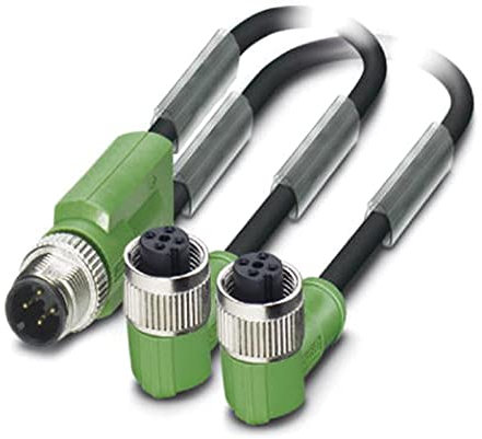 Phoenix Contact SAC-3P konfektioniertes Sensorkabel 3-adrig Stecker / M12 x 2 Buchse gewinkelt, Länge 3m