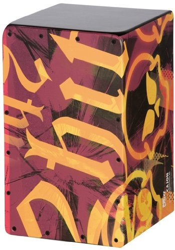 VOLT Cool-Cajon Hell's Kitchen Design Percussion (Cajon Set inkl. Lernbuch Cajon-Schule Cajon Basics + CD & Seatpad, Größe:L) geeignet ab 10 Jahren