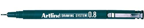 Artline Drawing System Zeichenstift, Strichbreite 0,8 mm, 12 Stück, Schwarz