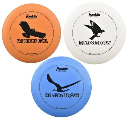 Franklin Sports Pro Disc Golf Discs Set - Disc Golf Equipment Starter Kit- Driver, Mid-Range, Putter Discs Included - Full Frolf Disc Set - Professional Set