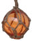 (3 inch/Brown Rope, Orange) - Hampton Nautical Orange Japanese Glass Ball Fishing Float with Brown Netting Decoration 7.6cm