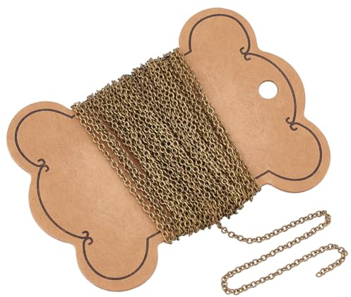 PandaHall 5 Yard Lead Soldered Messing Cable Kette Cross Kette Groesse 3x2x0.5mm Schmuck Machen Kette Antique Bronze