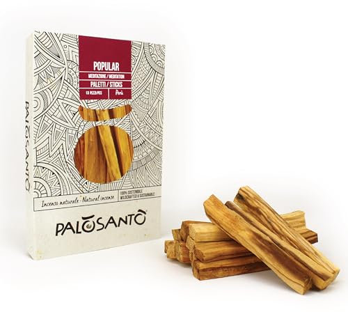 PALOSANTO - Incenso Naturale Palo Santo Popular Ayabaca - 13 Legnetti - Qualità Premium selezionata dal Perù - Originale per Purificazione e Benessere Spirituale - Etico e Sostenibile