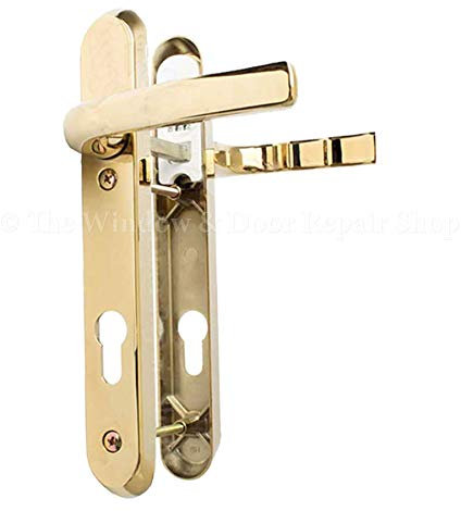 Avocet DHAFCGLLS Affinity Lever Sprung Door Handle Set, Polished Gold, Fixings Centres 122mm