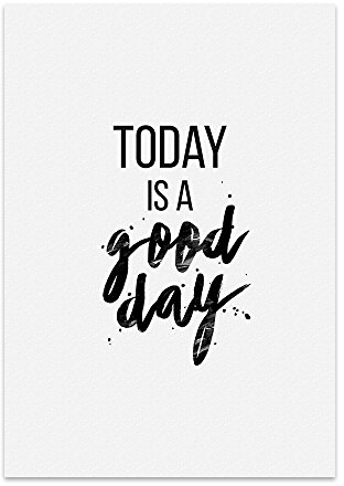 TypeStoff Kunstdruck, Poster mit Spruch – TODAY IS A GOOD DAY – Typografie-Bild auf hochwertigem Karton - Plakat, Druck, Print, Wandbild - KD-00122-L