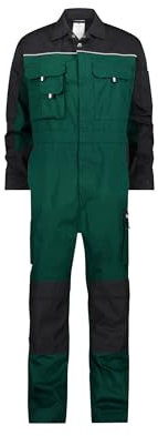 DASSY® Cannes Combinaison de travail bicolore avec poches genoux - taille L - VERT BOUTEILLE/NOIR