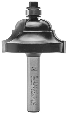 ENT 15174 Römischer Profilfräser Classic HW, Schaft (S) 8 mm, Durchmesser (D) 38,1 mm, NL 19 mm, R 6,35 mm, SL 32 mm, mit Kugellager