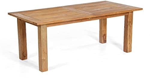 Sonnenpartner Ausziehtisch Charleston Old-Teak-Natur mit Syncronauszug 200x100 auf 260 cm ausziehbar