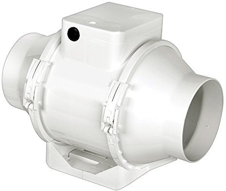 Airflow Aventa 150T In-Line Extractor Fan with Timer – 30W Energy-Saving, 112-144 l/s Flow Rate, 2-Speed, Adjustable Timer (2-30 Minutes), Compact (250x295x185 mm), Fits 150mm Duct, 3-Year Warranty