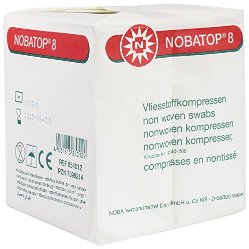 NOBATOP 8 Unsterile Vliesstoffkompressen 4 lagig, Größe:10.0 cm x 10.0 cm (100 St.)