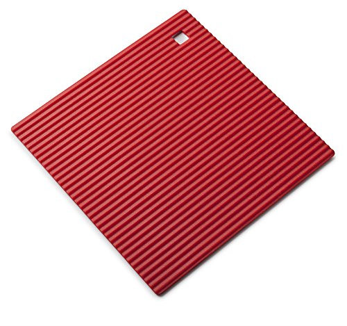 Zeal Silicone Trivet Mat Kitchen Worktop Protector for Hot Pots and Pans (18 x 18cm) – Heat Resistant Mat, Non Slip Square Trivet, Red