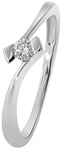 Goldmaid Damenring Verlobungsring Solitär 750 Weißgold 1 Brillant 0,10 ct. P1/KL