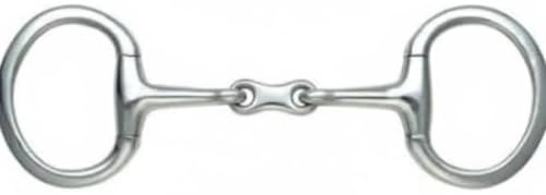 Shires French Link Eggbutt Stainless Steel Horse Bit #553 - Gentle Mouthpiece for Sensitive Horses 5.5