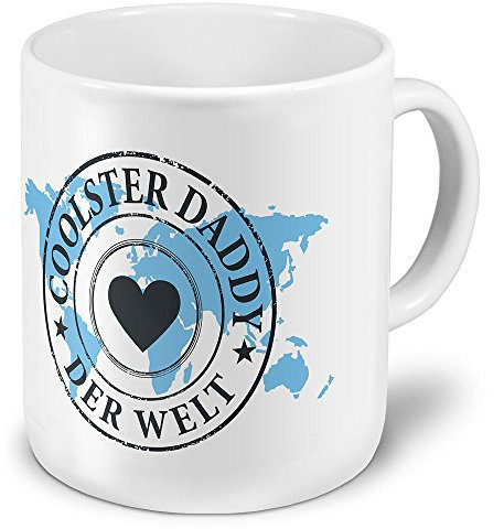 printplanet XXL Riesen-Tasse Coolster Daddy der Welt - Motiv Weltkarte - Namens-Tasse, Kaffeebecher, Becher, Mug