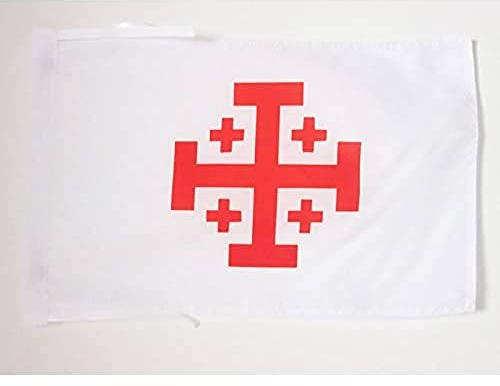 AZ FLAG Order of the Holy Sepulchre of Jerusalem Flag 45x30 cm Cords | Indoor and outdoor use Catholic 12x18 in decorative flag double stitched seams and reinforced edges with ties 100D polyester