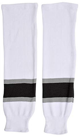 SHERWOOD - Erwachsenen Hockeystutzen Los Angeles NHL Senior I Schienbeinschutz I Stutzen für Hockeyspieler I ideale Passform I 100% Polyester, Weiß/Schwarz/Grau