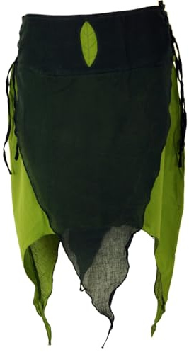 Zipfelrock Elfen Rock aus Baumwolle, Damen, Mini, Slim Fit | Leichter, bequemer Elfenrock, besondere Zipfel, ideal für Festivals und Freizeit.