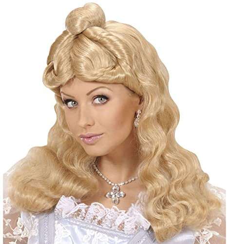 W WIDMANN MILANO Party Fashion E0728 - Perücke Märchen, blond, Kunsthaar, gewellte Haare, Langhaarperücke Damen, Prinzessin