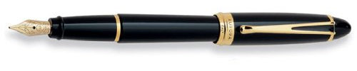 Aurora Ipsilon AU-B12N-B Deluxe F llfederhalter, breite Spitze, Schwarz