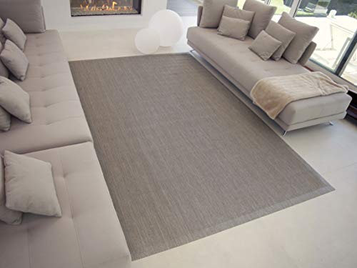 Alfombra vinilica de Tejido Trenzado de Alta Gama Lavable Antideslizante Alfombra Resistentes para Salon Cocina baño Pasillo - 100x150 cm., Beige