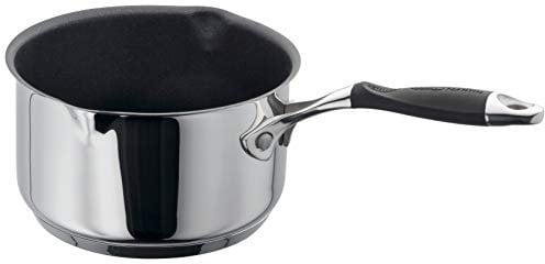 Stellar James Martin Stainless Steel Non-Stick Milk Pan 14cm 1L, Induction Ready, Oven Safe, Dishwasher Safe - 10 Year Non-Stick Warranty