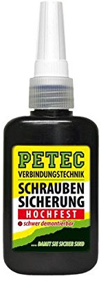 PETEC Schraubensicherung Hochfest rot 250g. Schrauben Kleber zum Sichern und Dichten. Starker Klebstoff Schraubenkleber für Muttern, Bolzen und Gewindegrößen bis M20. 920250