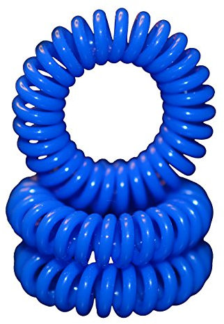 Miya® 3er Set hochwertige Haargummi in blau elastisch Telefonkabel , mini Kunststoff-Spirale, Telefonhaargummi, Haarschmuck, Armband
